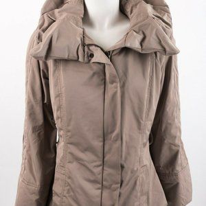 Zara Womens Puffer Jacket Coat Large Khaki Beige